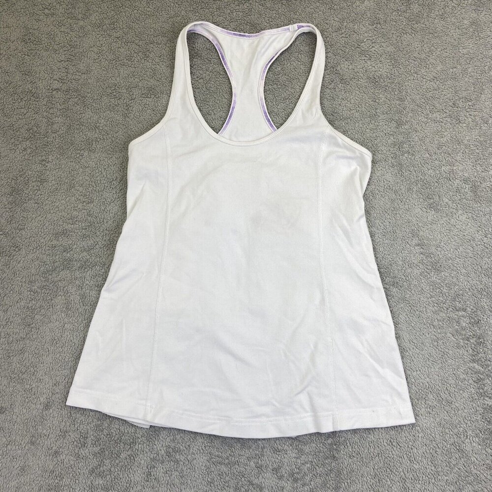Lululemon White Ruffle Back Tank Top Women’s Size 4 - 6 ? Read‎ Measurements
